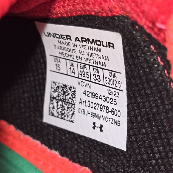 Under Armour Blur Smoke Suede 2.0 MC Men's 15 Red Football Cleats (3027978-600) - Picture 9 of 9